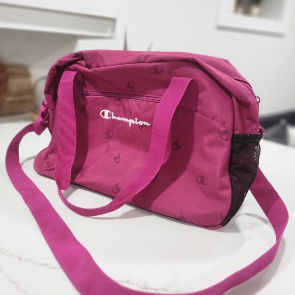 Champion Logo Pink Duffel Bag - Picture 1 of 4